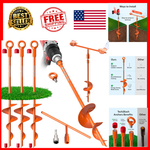 Ground anchors screw 18in - anchors, in