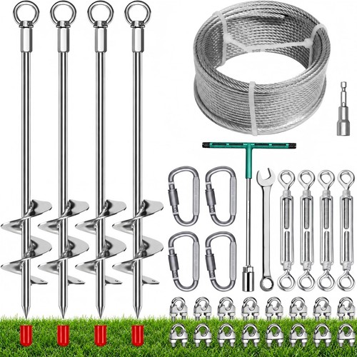 Inch screw ground anchor - 18-inch,